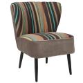 Retro Rainbow Striped Accent Chair