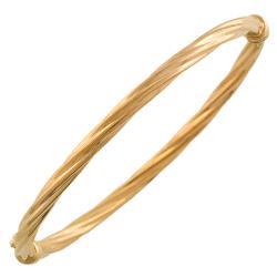 Gold over Sterling Silver 4mm Twist Bangle