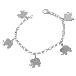 Sterling Silver Elephant Charm Bracelet