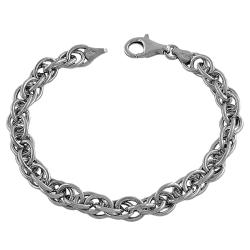 Rhodiumplated Sterling Silver Twisted Multi-cable Link Bracelet