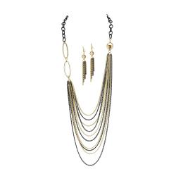 Isabella Collection Goldtone Necklace and Earring Set