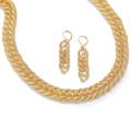 Goldtone Overlay Filigree Necklace and Earring Set
