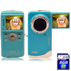  SVP Turquoise High Definiton Digital Camcorder with 8GB SD Card