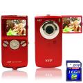 SVP Red High Definiton Digital Camcorder and 16GB SD Card
