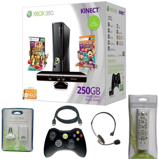 Microsoft Xbox 250GB Kinect Ultimate Hoiday 2 Player Bundle 