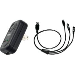 Naxa NA-3025 Black USB AC Wall Charger/Adaptor & USB Cable for MP3/MP4 Players & Mobile Devices 
