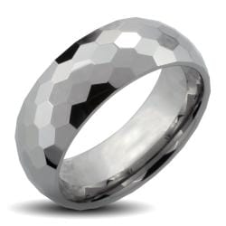 Men's Tungsten Carbide Honey Comb Multi-facet Design Ring (8mm)
