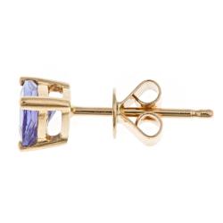 14k Yellow Gold Tanzanite Stud Earrings