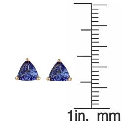 14k Yellow Gold Tanzanite Stud Earrings