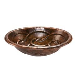 Oval Braid Self-rimming Hammered Copper Sink