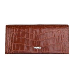 Longchamp Roseau Croc-Embossed Leather Continental Wallet