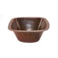 Square 16-in Fleur De Lis Copper Bar/Prep Sink