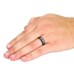 Men's Tungsten Carbide Black Multi-cross Ring (8 mm)