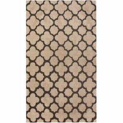 Handmade Luna Moroccan Trellis Beige Wool Rug (5' x 8')
