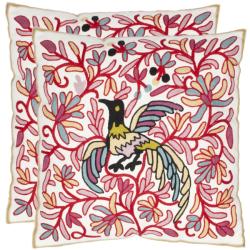 Avian 18-inch Cream/ Red Decorative Pillows (Set of 2)