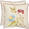 Blossoms 18-inch Cream Decorative Pillows (Set of 2)