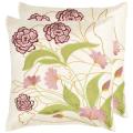 Rose Garden 18-inch Cream/ Pink Decorative Pillows (Set of 2)