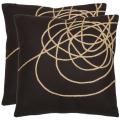 Swirls 18-inch Brown/ Tan Decorative Pillows (Set of 2)