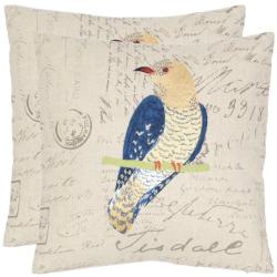 Regal Parrot 18-inch Cream/ Blue Decorative Pillows (Set of 2)