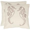 Seahorse 18-inch Cream/ Taupe Decorative Pillows (Set of 2)