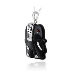 Sterling Silver Onyx Elephant Necklace
