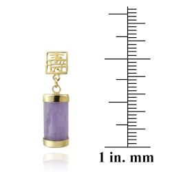 18k Gold over Sterling Silver Lavender Jade Dangle Earrings