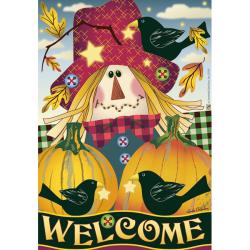 Jerimiah Junction Garden Flags 'Scarecrow Welcome'