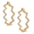 NEXTE Jewelry Gold Overlay Cubic Zirconia Zig-Zag Earrings