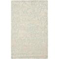 Handmade Bliss Beige/ Blue New Zealand Wool Rug (3'6 x 5'6')
