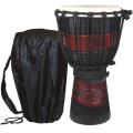 Mahogany Red and Black Djembe Drum With Bag (Indonesia)