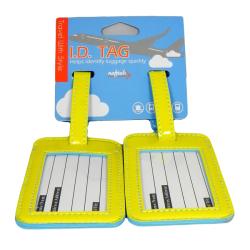 Naftali Yellow PVC Luggage ID Tags (Set of 2)