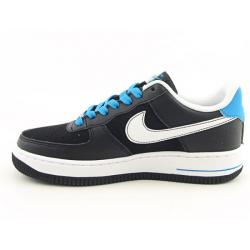 Nike Girls' Air Force 1 Black/ White/ Orion Blue Basketball Shoes