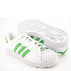Adidas Men's 'Superstar II' White/Green Sneakers (Size 13) 