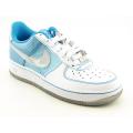 Nike Girl's White/ Blue 'Air Force 1 LE' Sneakers (Size 6)