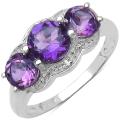 Sterling Silver Amethyst and White Topaz Ring (1 7/8ct TGW)
