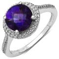 Malaika Sterling Silver 2 3/8ct Genuine Amethyst Ring