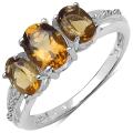 Malaika Sterling Silver Champagne Quartz Three-Stone Ring