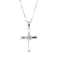 Sterling Silver Cubic Zirconia Cross Necklace