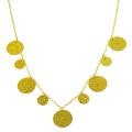 Fremada Gold over Sterling Silver Hammered Disc Necklace