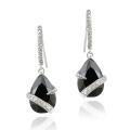 Icz Stonez Rhodium-plated Black and White CZ Earrings (10ct TCW)