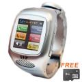 G13 Silver Unlocked GSM Touchscreen Watch Phone with 8GB microSD Card