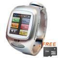 G13 Silver Unlocked GSM Touchscreen Watch Phone with 4GB microSD Card