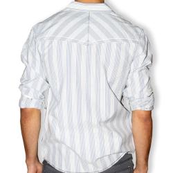 191 Unlimited Mens Striped Seersucker Button front Shirt