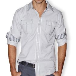 191 Unlimited Men's Grey Button-front Shirt
