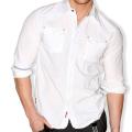 191 Unlimited Men's White Button-front Slim Fit Shirt