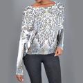 Tabeez Women's Art Deco Batwing Sleeve Top