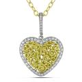18k Two-tone Gold 5/8ct TDW Diamond Heart Necklace (G-H, SI1-SI2)