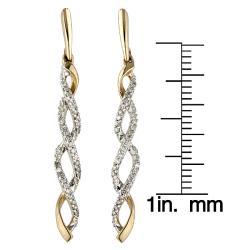 10k Two-tone Gold 1/5ct TDW Diamond Dangle Earrings (I2-I3)