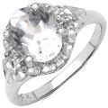 Sterling Silver Clear Crystal Quartz and White Topaz Ring (2 3/5ct TGW)