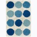 Hand-woven Roclid White Shag Rug (5' x 7'6)